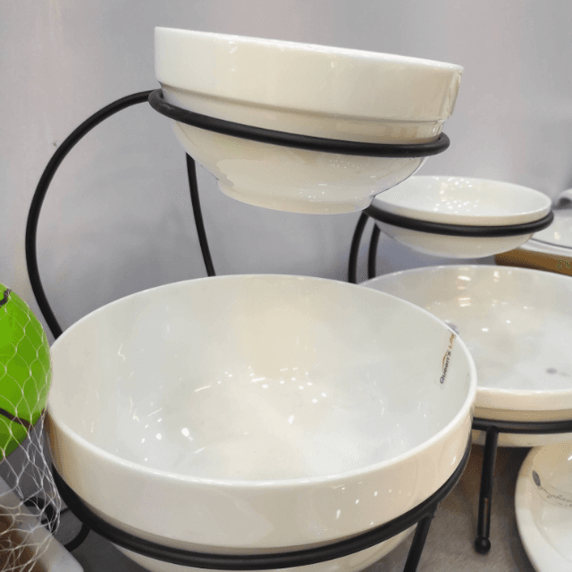 Queens Life Chip And Dip Bowl Set Of Two With Stand