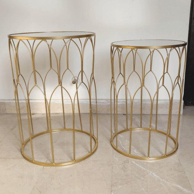 Mirror Top Table Set Design 1