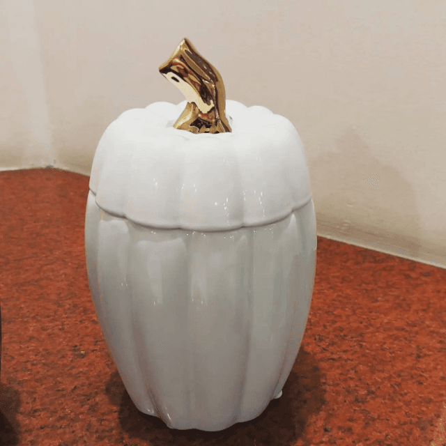 White Pumpkin Candy Jar