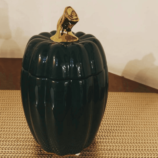 Green Pumpkin Candy Jar