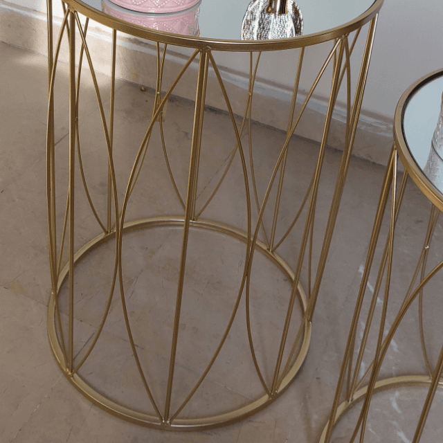 Mirror Top Nesting Table Set Design No2